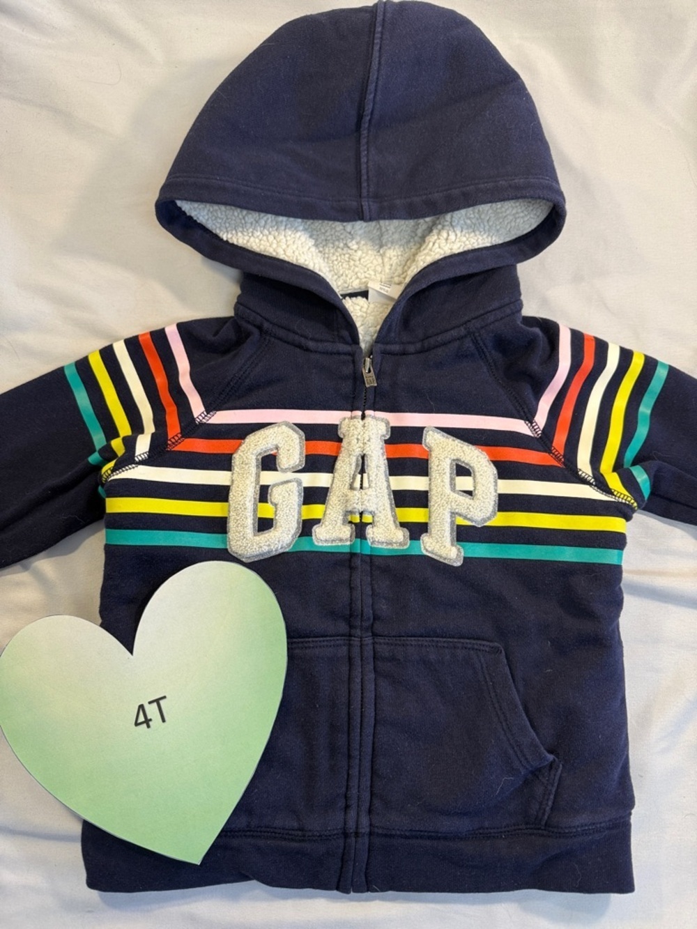 GAP Blue Sweater/Hoodie/Jacket with Colorful Stripes
